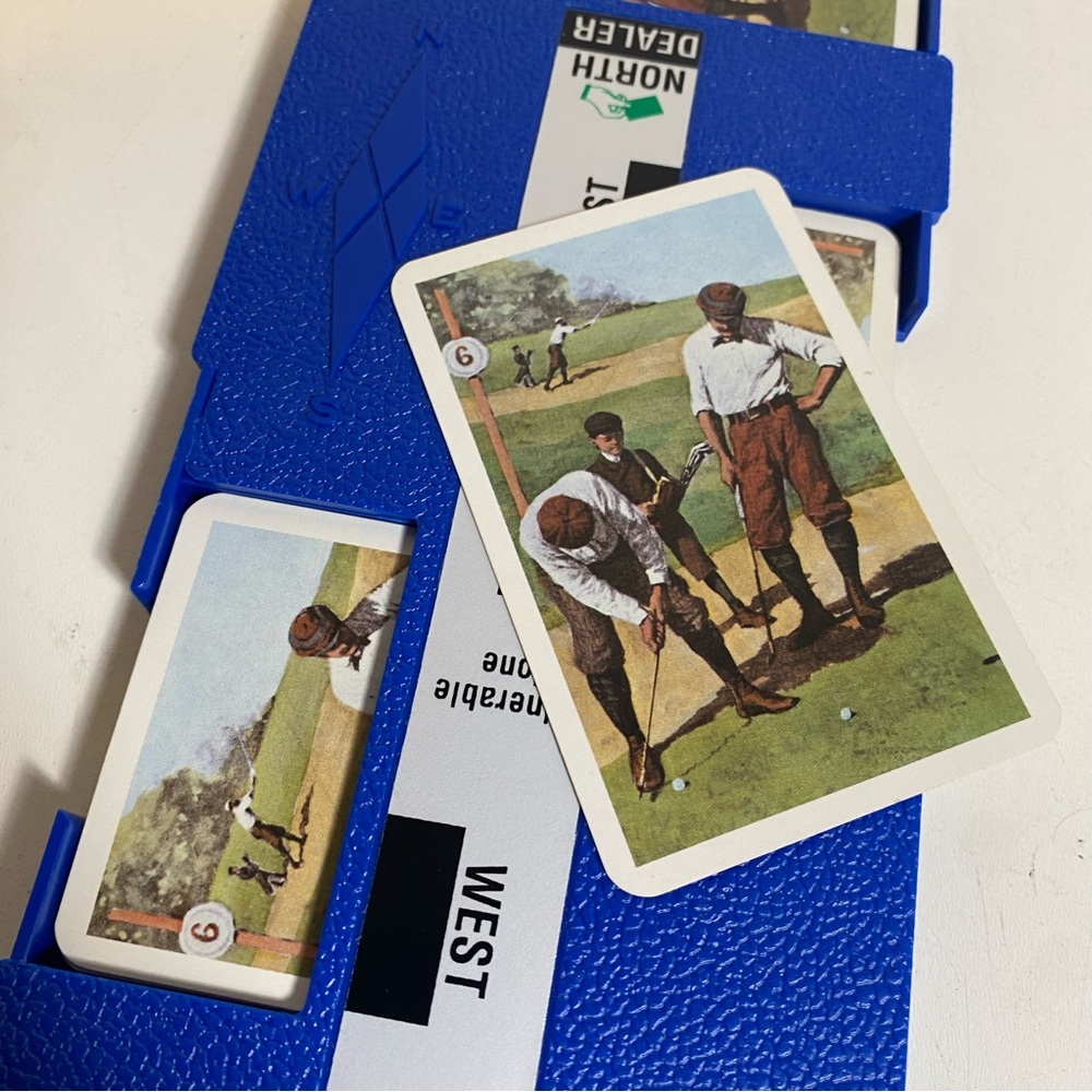 Baron Barclay Plastic Bridge Board Dealer Card Holder Blue Full Deck Of Cards